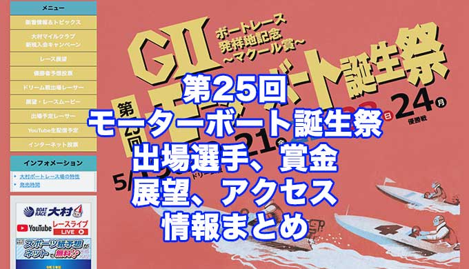 第25回モーターボート誕生祭2021マクール賞(大村G2)アイキャッチ