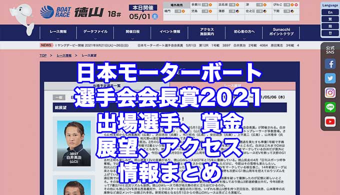 日本モーターボート選手会会長賞2021(徳山競艇)アイキャッチ