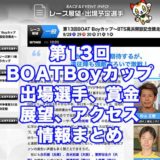 第13回BOATBoyカップ2021～BTS高浜開設記念競走～(常滑競艇)アイキャッチ