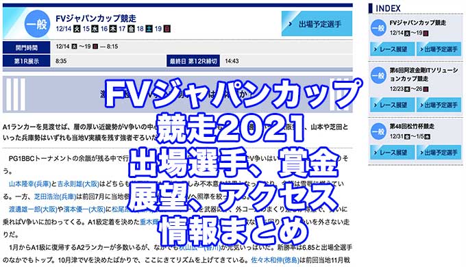 FVジャパンカップ競走2021(鳴門競艇)アイキャッチ