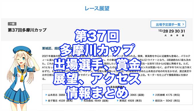 第37回多摩川カップ2021(多摩川競艇)アイキャッチ